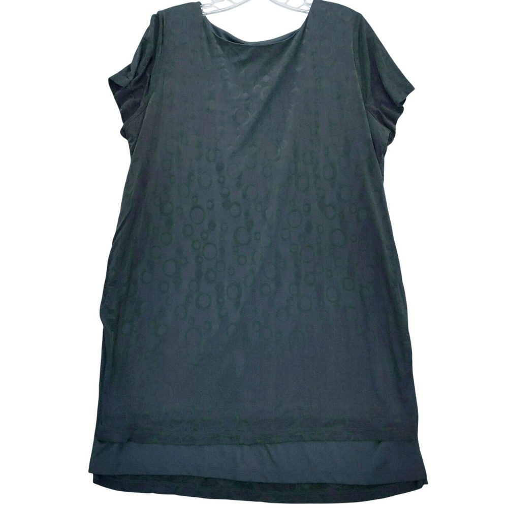 Travelers by Chico's Shift Dress SZ 3 xl Black Burnout Circle Layered Hem